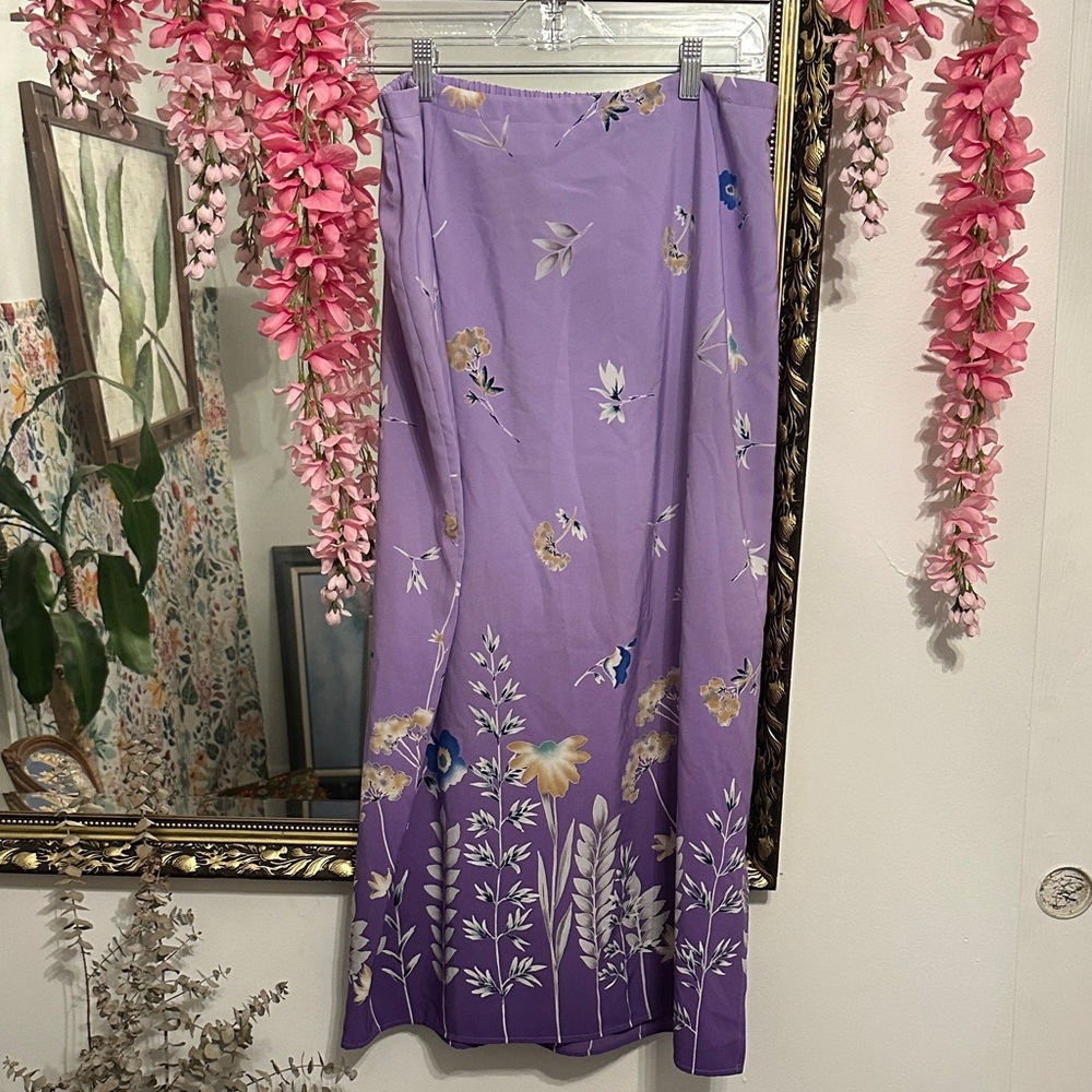 Lavender Floral Maxi Skirt